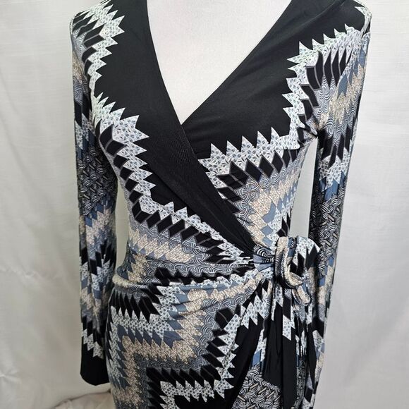 Cache Geometric Print Wrap Dress Size XS - Picture 3 of 9